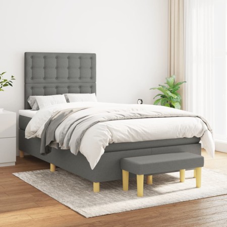 Cama box spring con colchón tela gris oscuro 120x200 cm de , Camas y somieres - Ref: Foro24-3137462, Precio: 426,45 €, Descue...