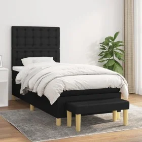 Box spring bed with black fabric mattress 100x200 cm by , Beds and slatted bases - Ref: Foro24-3137455, Price: 363,91 €, Disc...