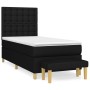 Cama box spring con colchón tela negro 100x200 cm de , Camas y somieres - Ref: Foro24-3137455, Precio: 376,70 €, Descuento: %