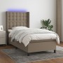 Cama box spring colchón y luces LED gris taupe 80x200 cm de , Camas y somieres - Ref: Foro24-3138593, Precio: 370,36 €, Descu...