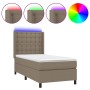 Cama box spring colchón y luces LED gris taupe 80x200 cm de , Camas y somieres - Ref: Foro24-3138593, Precio: 370,36 €, Descu...