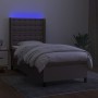 Cama box spring colchón y luces LED gris taupe 80x200 cm de , Camas y somieres - Ref: Foro24-3138593, Precio: 370,36 €, Descu...