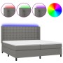 Cama box spring colchón y luces LED tela gris claro 200x200 cm de , Camas y somieres - Ref: Foro24-3138662, Precio: 680,41 €,...