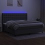 Cama box spring colchón y luces LED tela gris claro 200x200 cm de , Camas y somieres - Ref: Foro24-3138662, Precio: 680,41 €,...