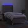 Cama box spring colchón y luces LED tela gris taupe 90x200 cm de , Camas y somieres - Ref: Foro24-3139169, Precio: 400,90 €, ...