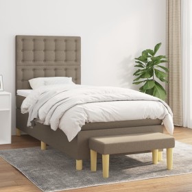 Cama box spring con colchón tela gris taupe 90x190 cm de , Camas y somieres - Ref: Foro24-3137441, Precio: 417,26 €, Descuent...