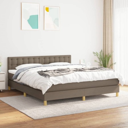 Cama box spring con colchón tela gris taupe 160x200 cm de , Camas y somieres - Ref: Foro24-3140949, Precio: 509,25 €, Descuen...