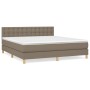 Cama box spring con colchón tela gris taupe 160x200 cm de , Camas y somieres - Ref: Foro24-3140949, Precio: 509,25 €, Descuen...