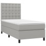 Cama box spring con colchón tela gris claro 80x200 cm de , Camas y somieres - Ref: Foro24-3142049, Precio: 314,91 €, Descuent...
