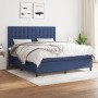 Cama box spring con colchón tela azul 160x200 cm de , Camas y somieres - Ref: Foro24-3142111, Precio: 551,59 €, Descuento: %
