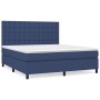 Cama box spring con colchón tela azul 160x200 cm de , Camas y somieres - Ref: Foro24-3142111, Precio: 551,59 €, Descuento: %