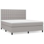 Cama box spring con colchón tela gris claro 160x200 cm de , Camas y somieres - Ref: Foro24-3142105, Precio: 582,98 €, Descuen...