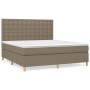 Cama box spring con colchón tela gris taupe 160x200 cm de , Camas y somieres - Ref: Foro24-3142669, Precio: 606,44 €, Descuen...