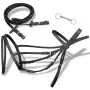Brida Flash de Cuero Negro con Riendas y Bocado (Caballo Percherón) de vidaXL, Cabezadas - Ref: Foro24-90896, Precio: 39,53 €...