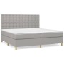 Cama box spring con colchón tela gris claro 200x200 cm de , Camas y somieres - Ref: Foro24-3142681, Precio: 635,26 €, Descuen...