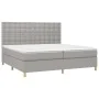 Box spring bed with light gray fabric mattress 200x200 cm by , Beds and slatted bases - Ref: Foro24-3142681, Price: 638,70 €,...