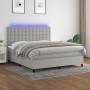 Cama box spring colchón y luces LED tela gris claro 160x200 cm de , Camas y somieres - Ref: Foro24-3135205, Precio: 580,82 €,...