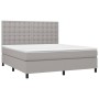 Cama box spring colchón y luces LED tela gris claro 160x200 cm de , Camas y somieres - Ref: Foro24-3135205, Precio: 580,82 €,...