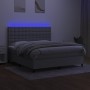 Cama box spring colchón y luces LED tela gris claro 160x200 cm de , Camas y somieres - Ref: Foro24-3135205, Precio: 580,82 €,...