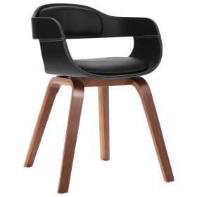 Silla de comedor de madera curvada y cuero artificial de vidaXL, Sillas de comedor - Ref: Foro24-241684, Precio: 143,80 €, De...