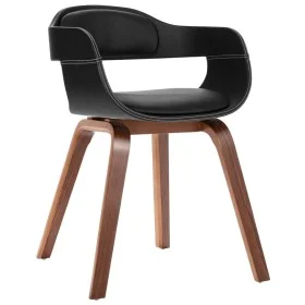 Silla de comedor de madera curvada y cuero artificial de vidaXL, Sillas de comedor - Ref: Foro24-241684, Precio: 134,12 €, De...