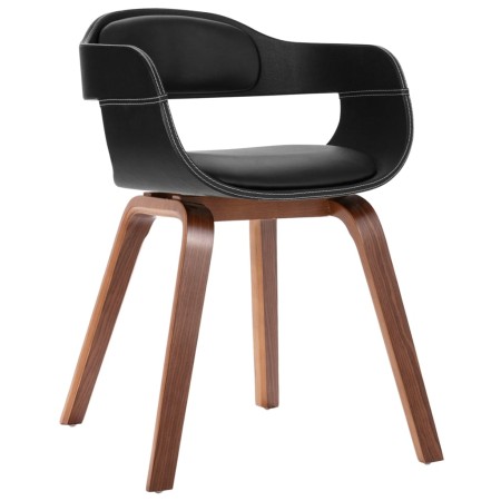 Silla de comedor de madera curvada y cuero artificial de vidaXL, Sillas de comedor - Ref: Foro24-241684, Precio: 143,80 €, De...