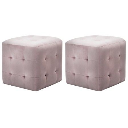 Mesitas de noche 2 unidades terciopelo rosa 30x30x30 cm de vidaXL, Mesitas de noche - Ref: Foro24-249020, Precio: 85,29 €, De...