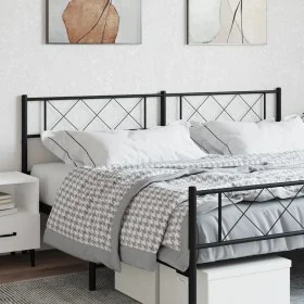 Black metal headboard 193 cm by , Headboards and footboards - Ref: Foro24-372314, Price: 31,64 €, Discount: %