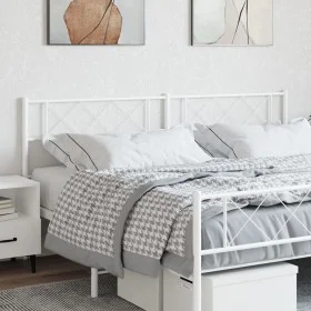 Cabecero de metal blanco 160 cm de , Cabeceros y pies de cama - Ref: Foro24-372361, Precio: 27,95 €, Descuento: %