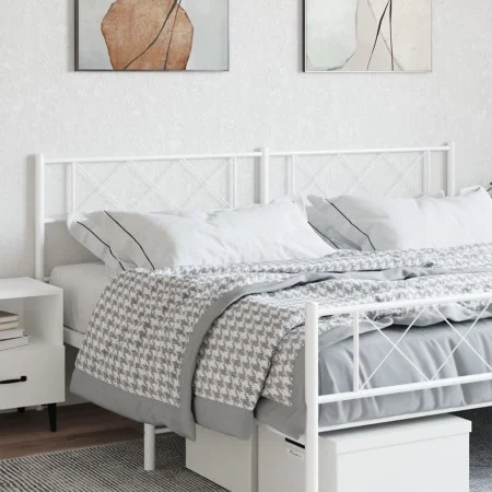 White metal headboard 160 cm by , Headboards and footboards - Ref: Foro24-372361, Price: 27,95 €, Discount: %