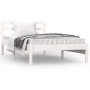 Estructura de cama madera maciza de pino blanco 90x190 cm de , Camas y somieres - Ref: Foro24-810396, Precio: 74,54 €, Descue...
