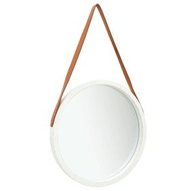 Espejo de pared con correa blanco 50 cm en Espejos | Comprar online en Foru.es