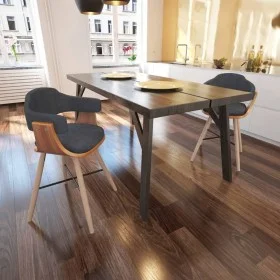 Sillas de comedor 2 unidades madera curvada y tela gris oscuro de vidaXL, Sillas de comedor - Ref: Foro24-241687, Precio: 219...