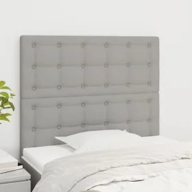 Headboards 2 units of light gray fabric 80x5x78/88 cm by , Headboards and footboards - Ref: Foro24-3116740, Price: 64,59 €, D...