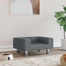 Cama para perros de terciopelo gris oscuro 50x40x26,5 cm en Camas para perros | Comprar online en Foru.es