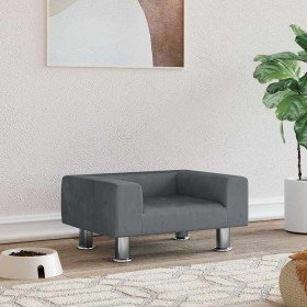 Cama para perros de terciopelo gris oscuro 50x40x26,5 cm en Camas para perros | Comprar online en Foru.es