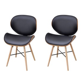 Sillas de comedor 2 uds cuero sintético y madera curvada de vidaXL, Sillas de comedor - Ref: Foro24-241688, Precio: 186,79 €,...