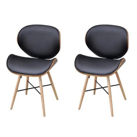 Sillas de comedor 2 uds cuero sintético y madera curvada de vidaXL, Sillas de comedor - Ref: Foro24-241688, Precio: 189,86 €,...