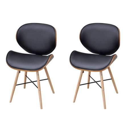 Sillas de comedor 2 uds cuero sintético y madera curvada de vidaXL, Sillas de comedor - Ref: Foro24-241688, Precio: 186,79 €,...