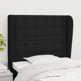 Kopfteil mit schwarzen Stoffohren 83x23x118/128 cm von , Kopf- und Fußteile - Ref: Foro24-3118366, Preis: 81,92 €, Rabatt: %