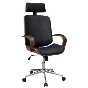 Silla de oficina giratoria madera curvada y cuero artificial de vidaXL, Sillas de oficina - Ref: Foro24-241686, Precio: 256,8...