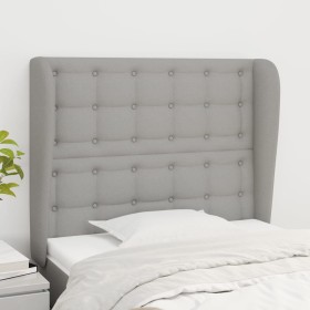 Cabecero con orejas de tela gris claro 83x23x118/128 cm de , Cabeceros y pies de cama - Ref: Foro24-3118364, Precio: 80,11 €,...
