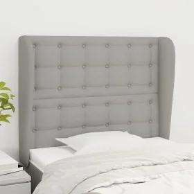 Kopfteil mit hellgrauen Stoffohren 83x23x118/128 cm von , Kopf- und Fußteile - Ref: Foro24-3118364, Preis: 78,23 €, Rabatt: %