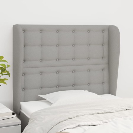 Cabecero con orejas de tela gris claro 83x23x118/128 cm de , Cabeceros y pies de cama - Ref: Foro24-3118364, Precio: 80,11 €,...