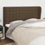 Cabecero con orejas de tela marrón oscuro 203x23x118/128 cm de , Cabeceros y pies de cama - Ref: Foro24-3118415, Precio: 160,...