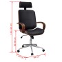 Silla de oficina giratoria madera curvada y cuero artificial de vidaXL, Sillas de oficina - Ref: Foro24-241686, Precio: 251,2...