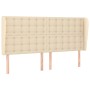 Cabecero con orejas de tela color crema 163x23x118/128 cm de , Cabeceros y pies de cama - Ref: Foro24-3118401, Precio: 141,29...