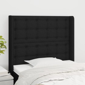 Cabecero con orejas de tela negro 103x16x118/128 cm de , Cabeceros y pies de cama - Ref: Foro24-3120006, Precio: 92,48 €, Des...