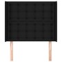 Cabecero con orejas de tela negro 103x16x118/128 cm de , Cabeceros y pies de cama - Ref: Foro24-3120006, Precio: 92,48 €, Des...