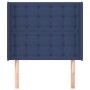 Cabecero con orejas de tela azul 83x16x118/128 cm de , Cabeceros y pies de cama - Ref: Foro24-3119994, Precio: 76,07 €, Descu...